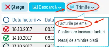 Cum trimit o factură pe e-mail? - pasul 3