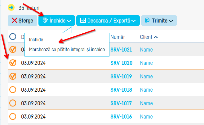 Cum adaug o plată pe factură - pasul 8