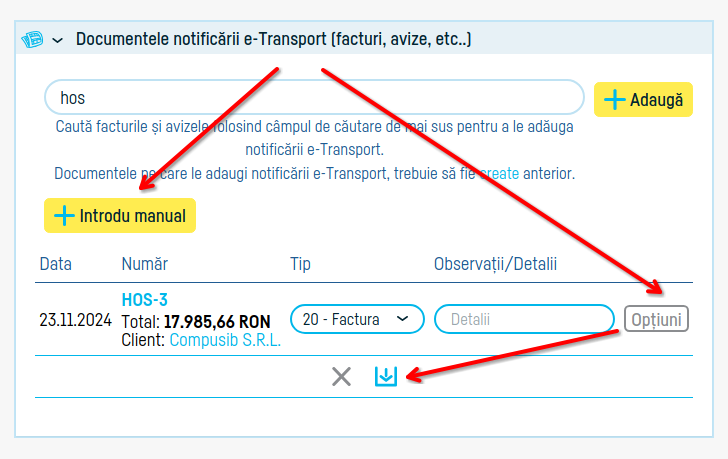 Cum transmiți notificarea e-Transport - pasul 7