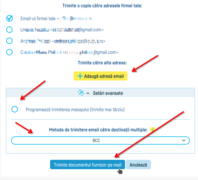Cum trimiți facturile de furnizori pe email - pasul 5