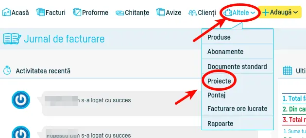 Cum introduc un proiect pentru pontaj? - pasul 1