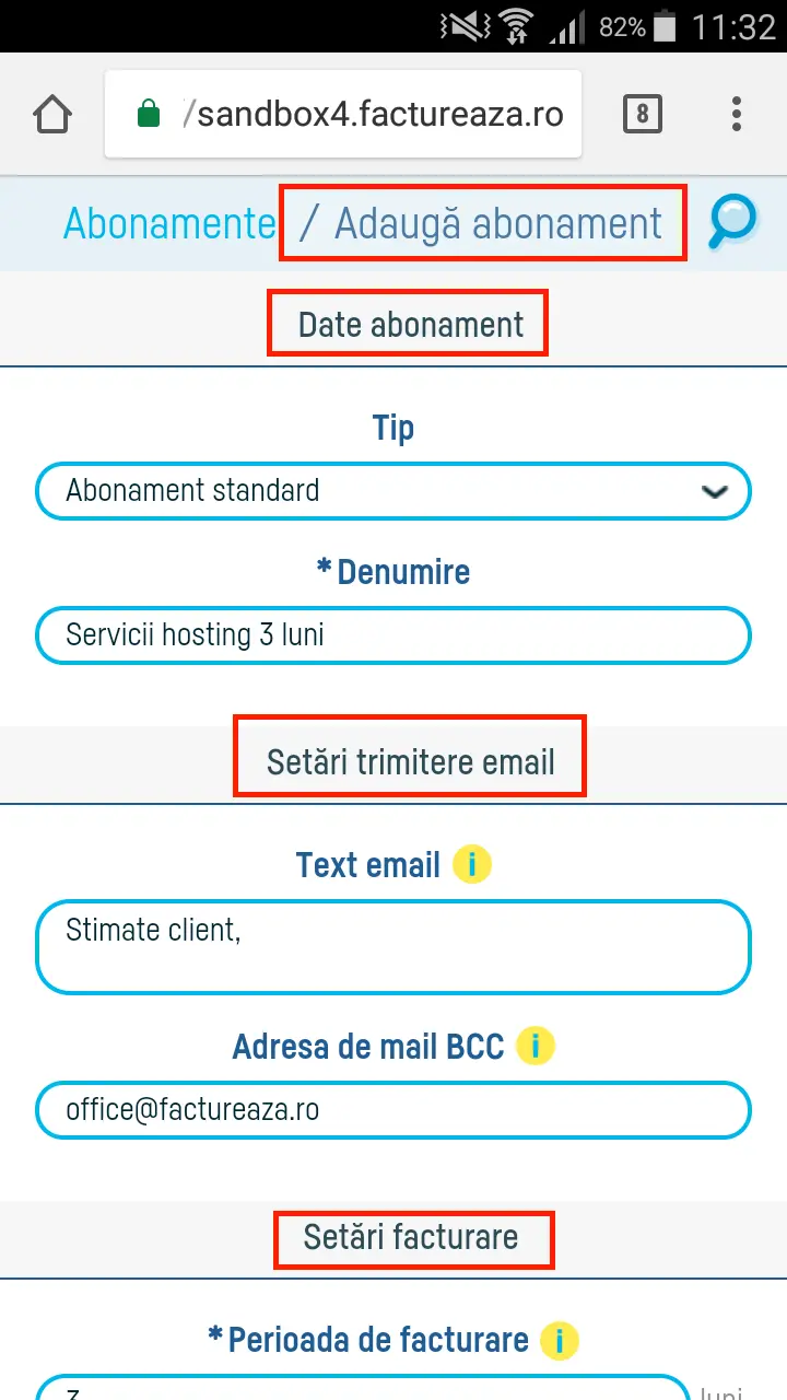 Cum adaug un abonament? - pasul 3