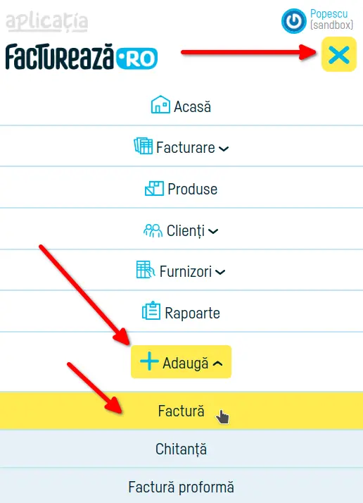 Cum adaug o factură? - pasul 1