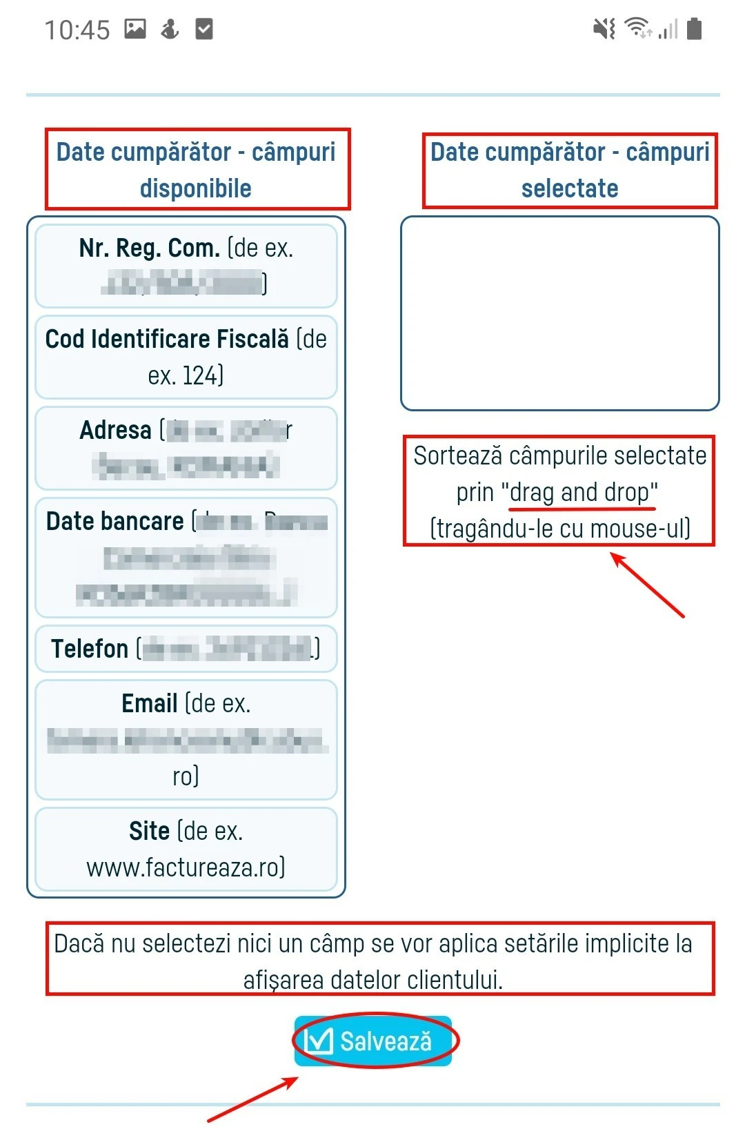 Setare layout documente - pasul 4