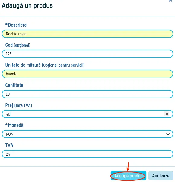 Cum introduc un produs / serviciu nou? - pasul 2