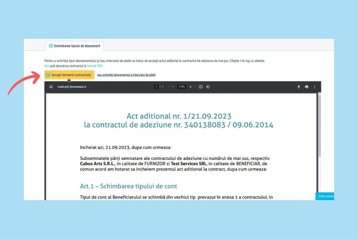 Cum mă abonez la unul dintre conturile plătite? - pasul 4