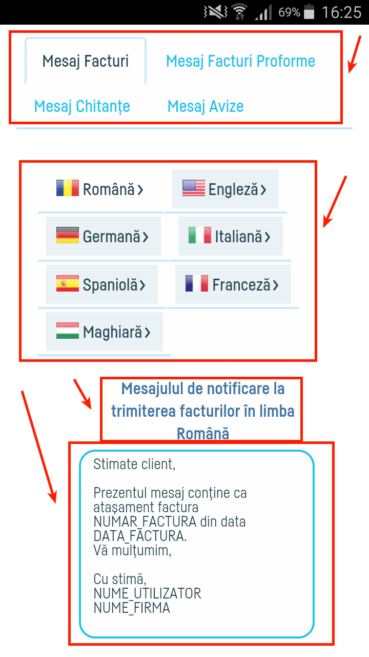 Cum definesc mesajele la trimiterea pe e-mail? - pasul 4