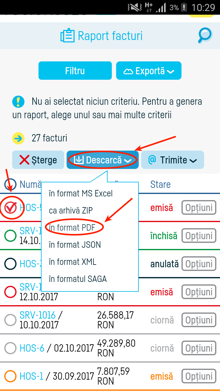 Cum tipăresc o factură? - pasul 2