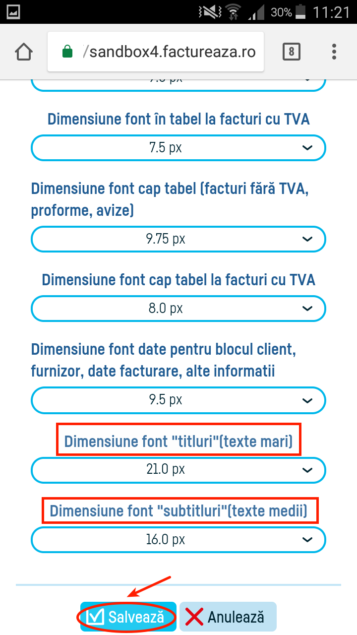 Cum schimb aspectul unei facturi? - pasul 8