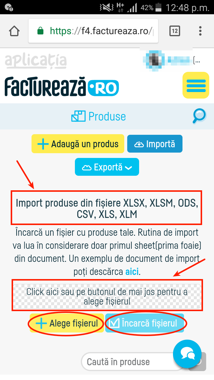 Cum import o listă de produse sau servicii? - pasul 3