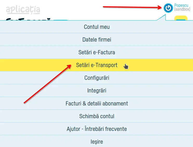 Cum activezi integrarea automată cu e-Transport - pasul 1
