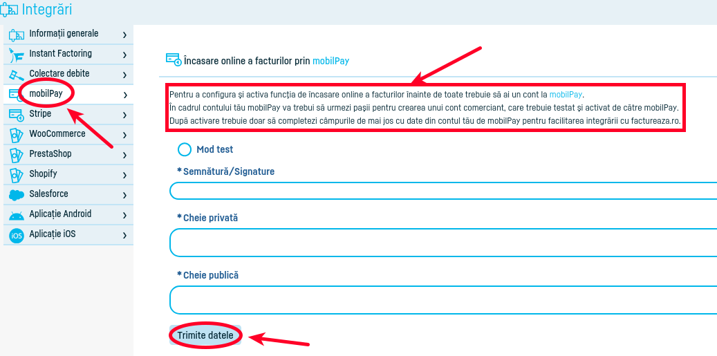 Integrarea cu Mobilpay - pasul 2