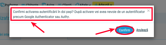 Autentificare în doi pași - pasul 3