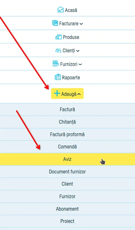 Cum adaug un aviz de însoțire a mărfii? - pasul 2