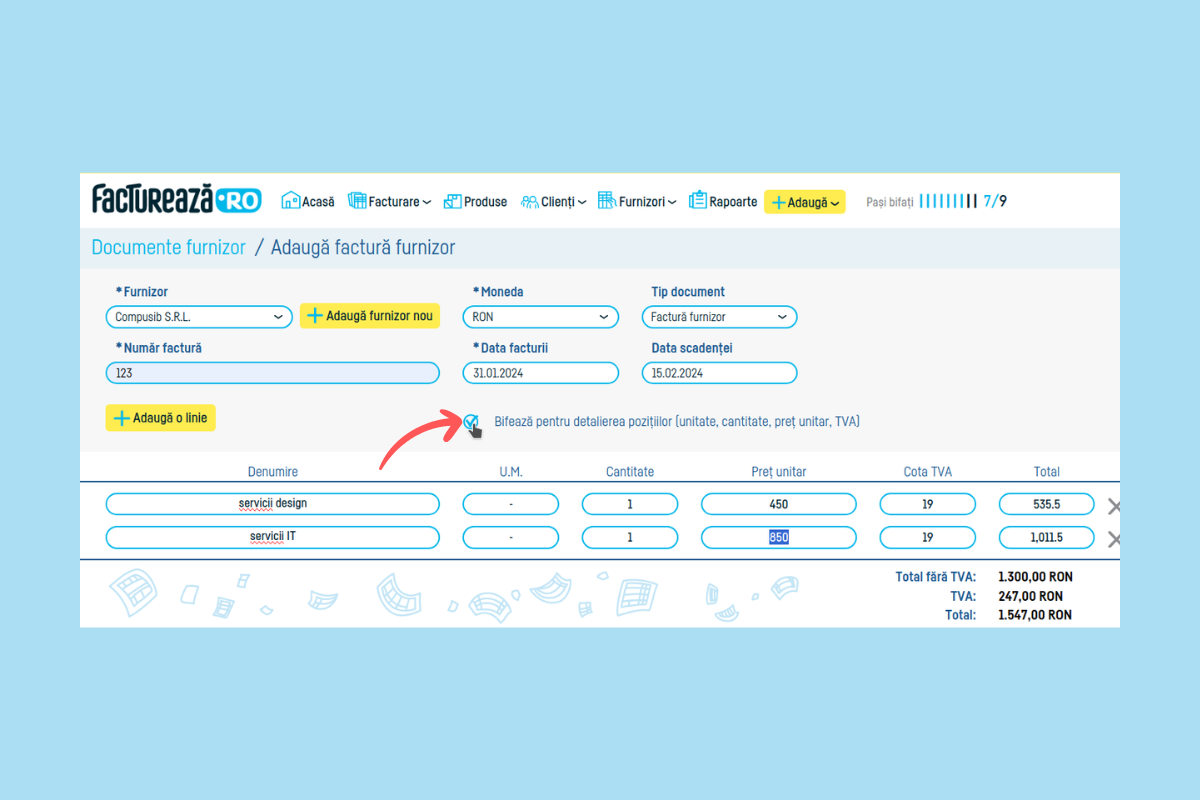 Cum gestionezi facturile primite de la furnizori - pasul 8
