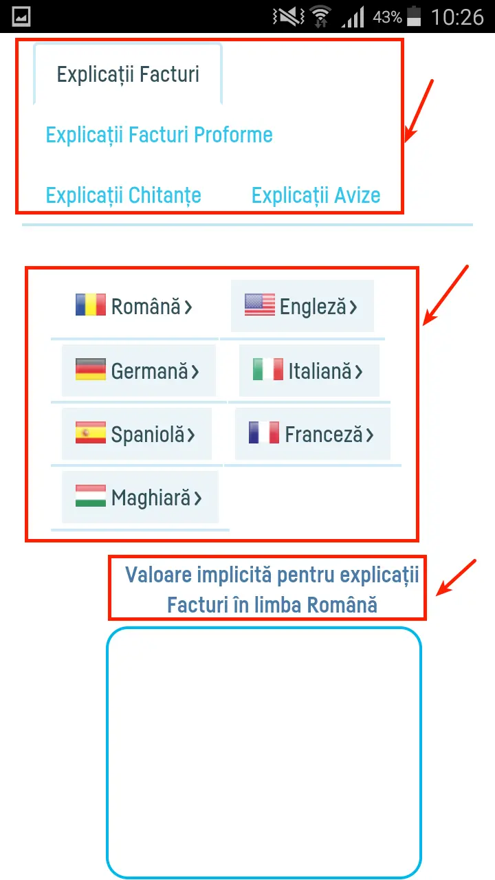 Cum stabilesc valorile implicite pentru facturi? - pasul 5