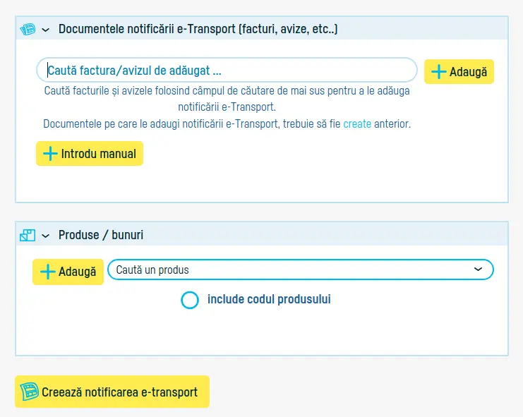 Cum transmiți notificarea e-Transport - pasul 5