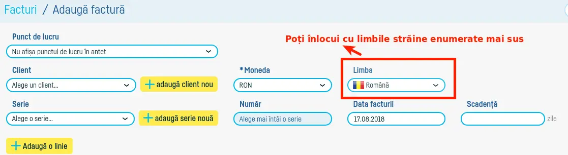 Facturi în engleză (sau altă limbă străină)? - pasul 1